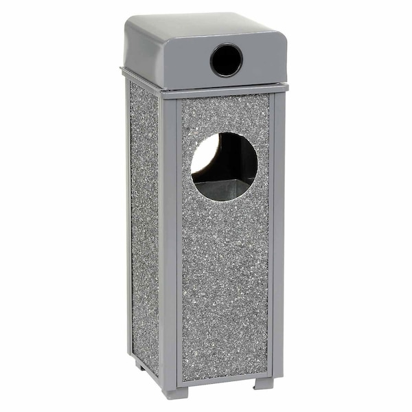Global Industrial Square Outdoor Can, Gray, Steel, 10-1/4 in 238240GY - main